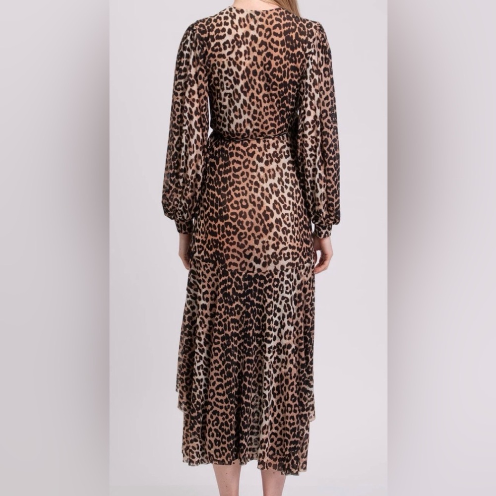 GANNI Midi Wrap Dress EU34 US2 UK6 Lined Leopard Pattern V-Neck
NWT - Picture 3 of 12